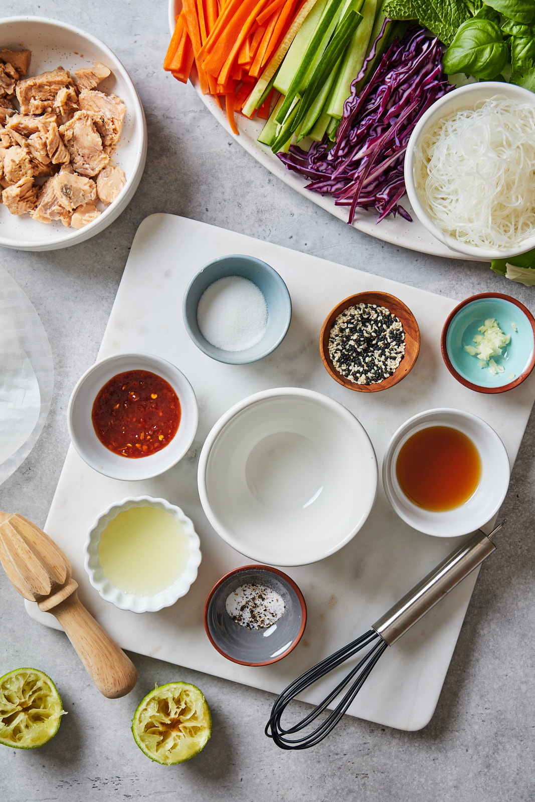 Fresh Spring Rolls With Salmon and Peanut Sauce ingredients