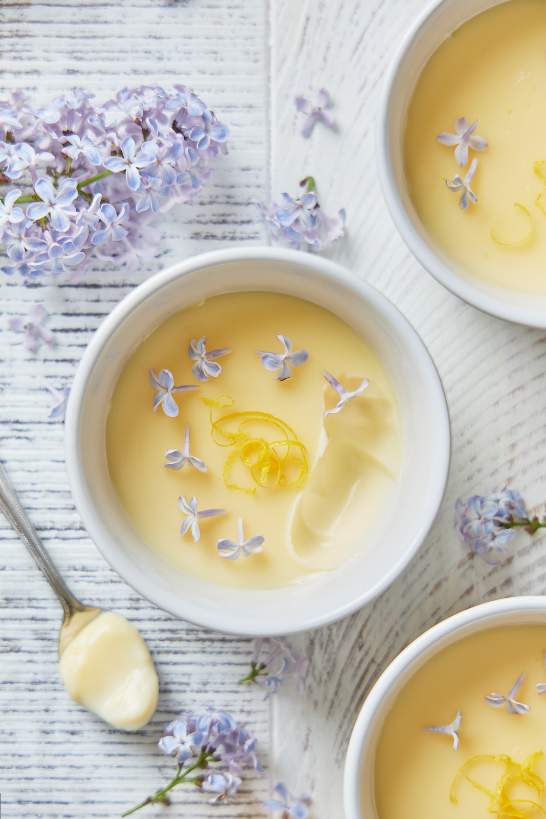 Creamy Lemon Posset Infused With Lilac