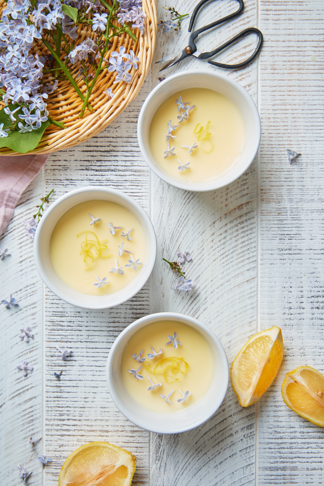 Creamy Lemon Posset Infused With Lilac