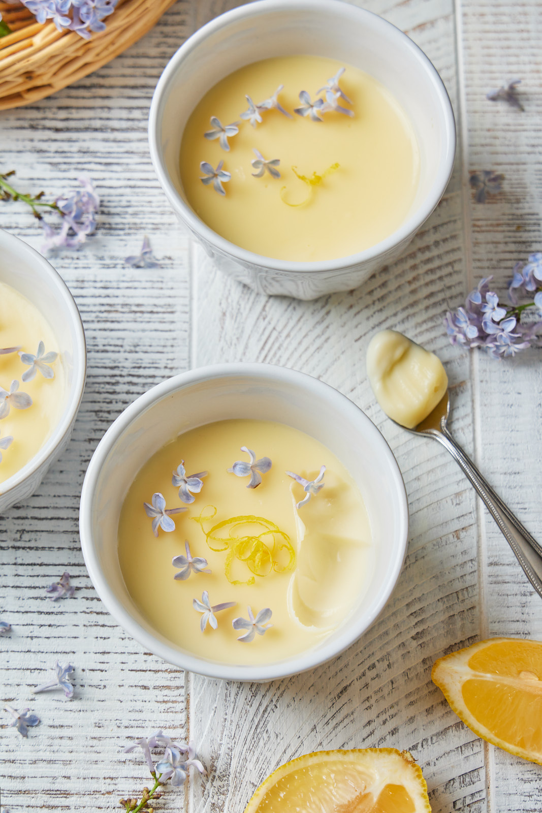 Creamy Lemon Posset Infused With Lilac