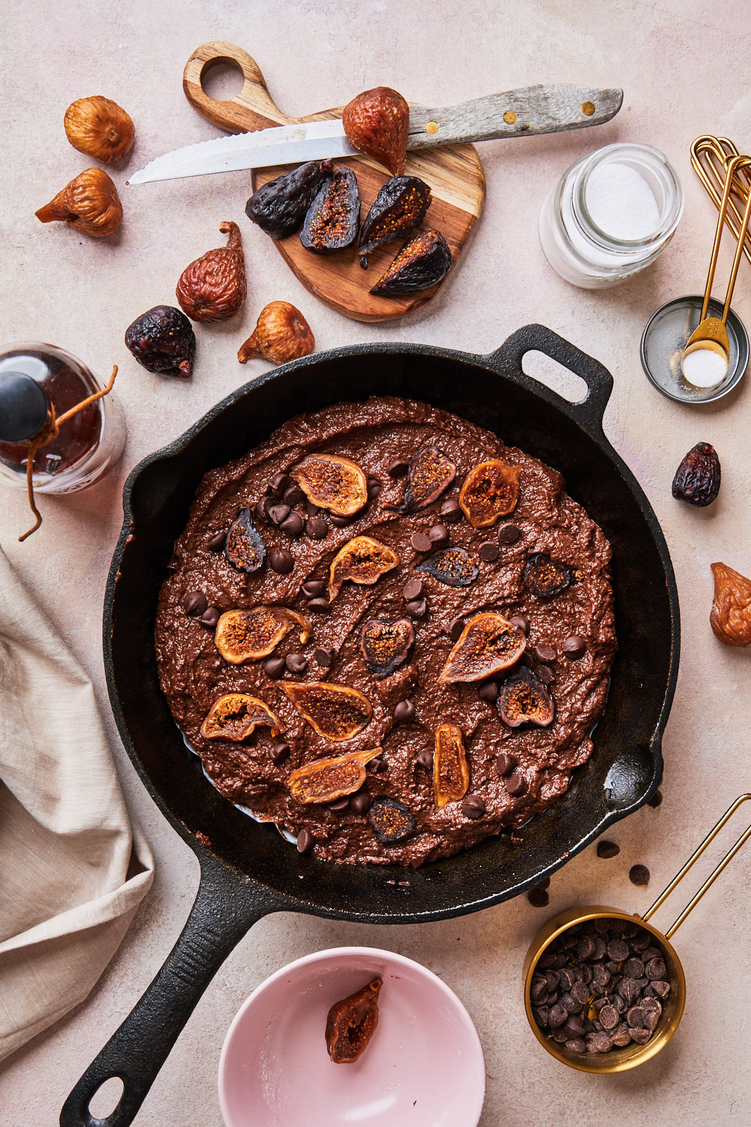 Chocolate Fig skillet brownies