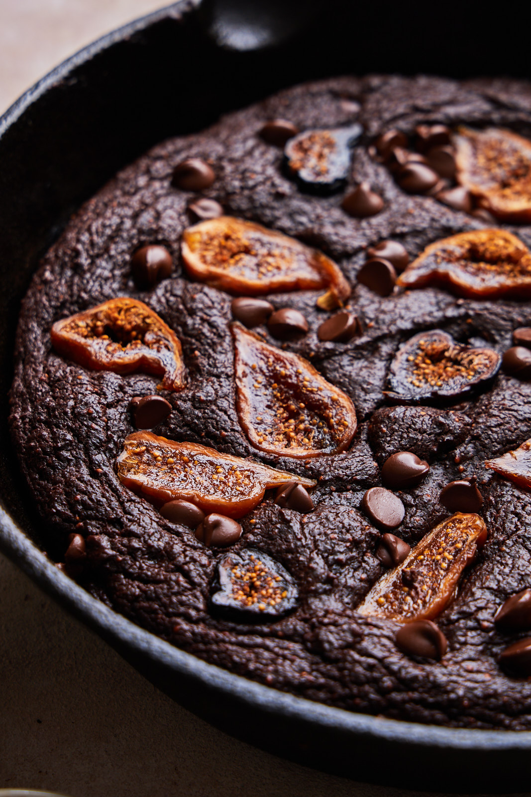 Chocolate Fig skillet brownies