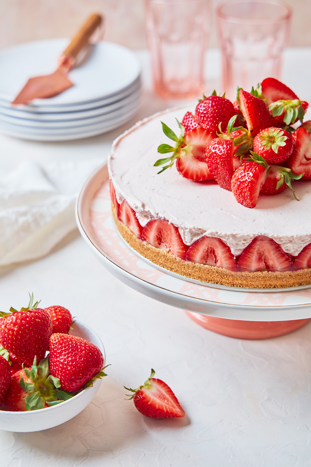 No bake Strawberry Cheesecake