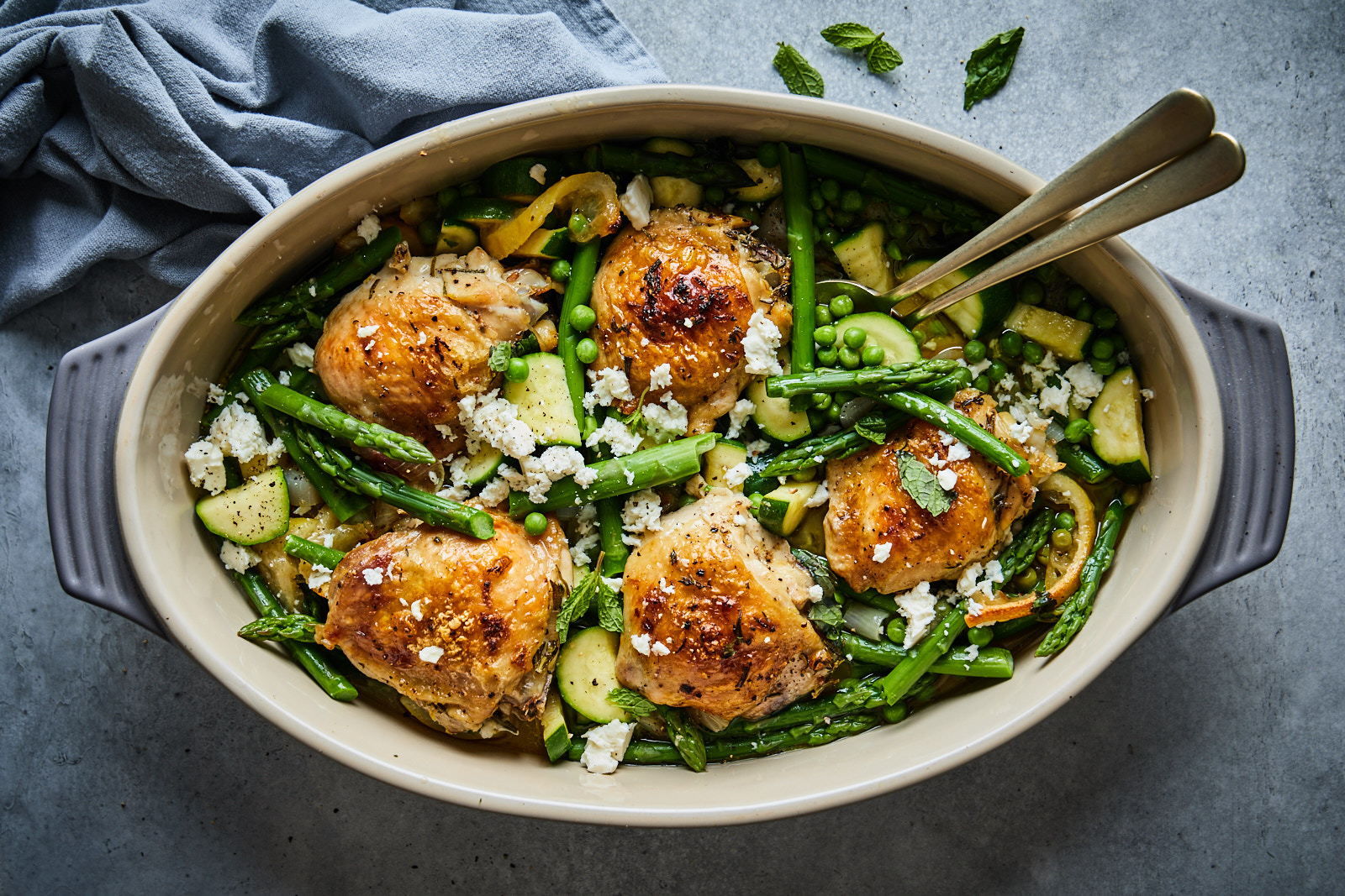 Herb Roasted Chicken with Spring Veggies