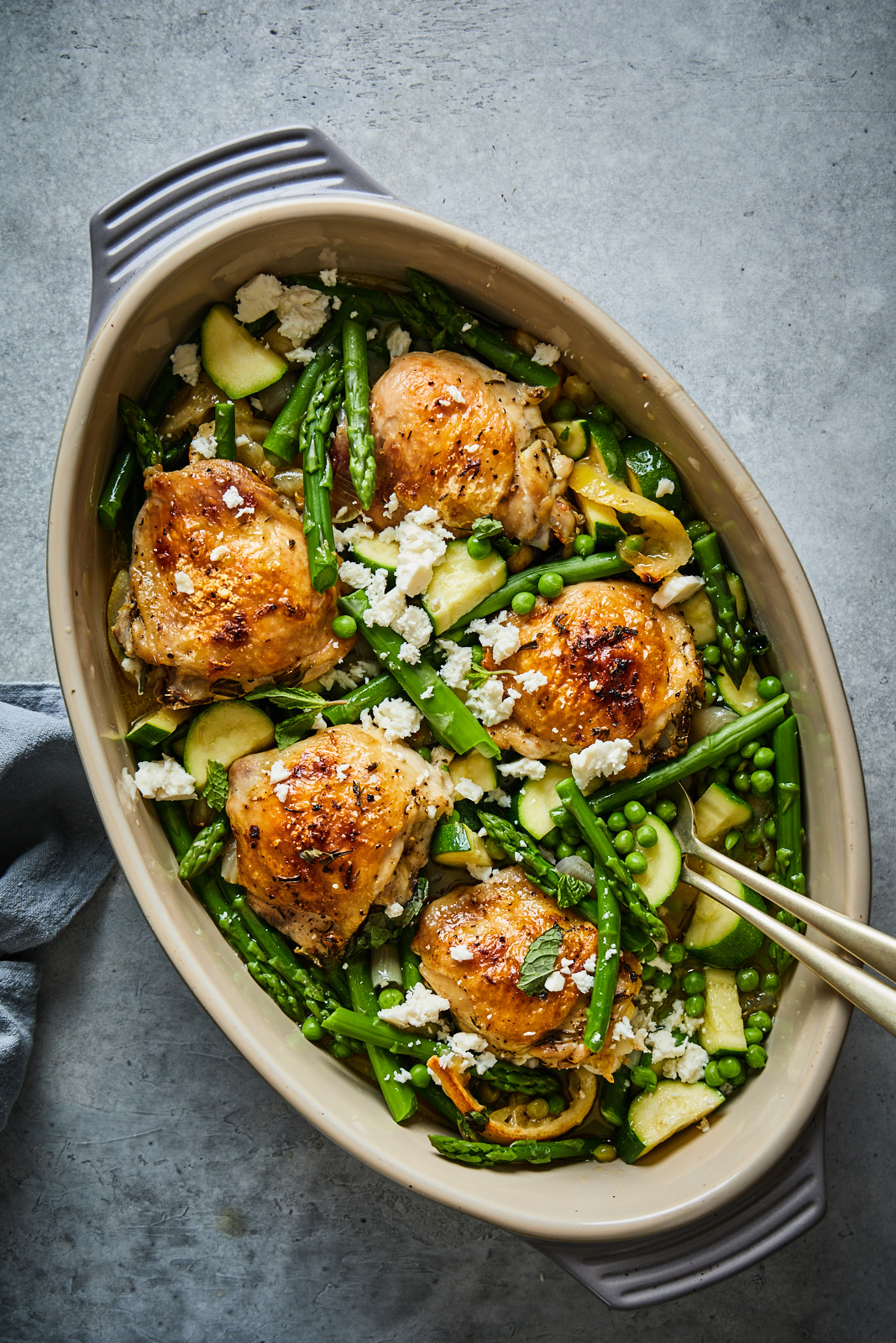 Herb Roasted Chicken With Spring Veggies