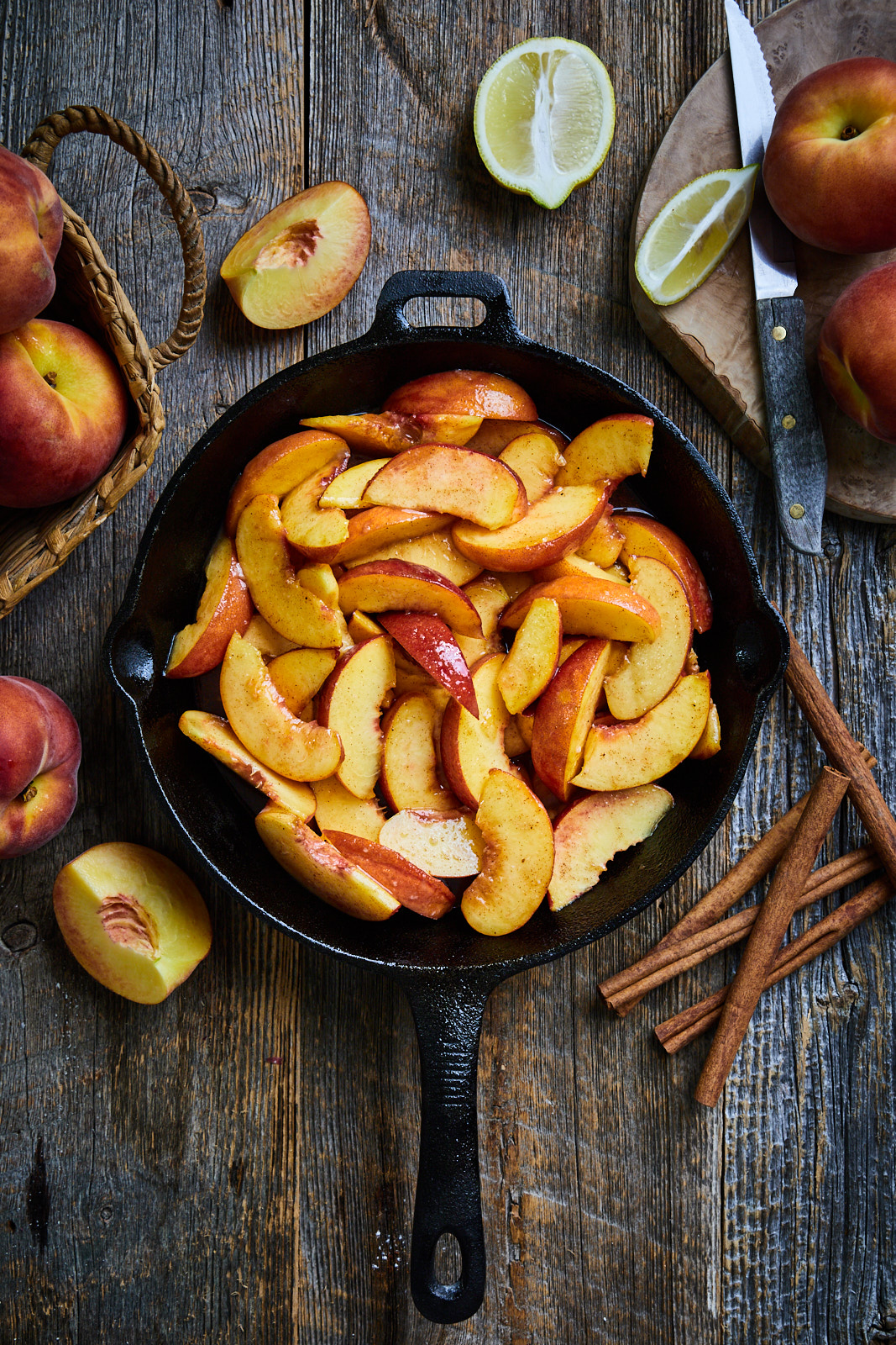 Grilled Skillet Peach Cobbler