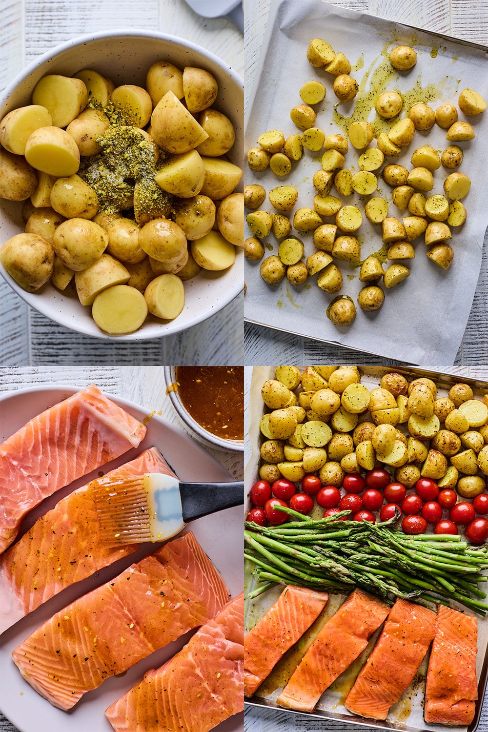 Sheetpan Salmon and Potatoes With Veggies