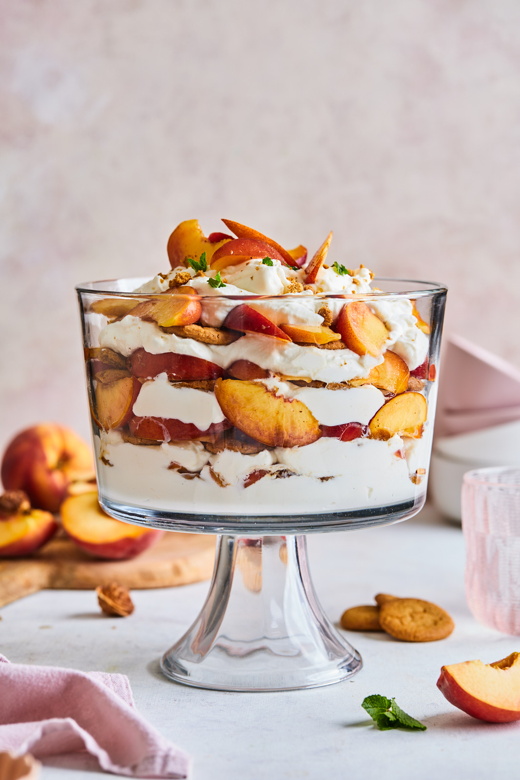 Ginger Bourbon Peach Icebox Cake