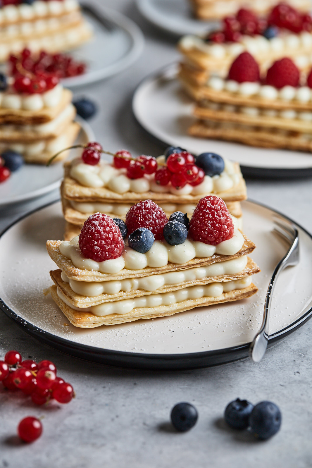 Raspberry & custard cream mille-feuille