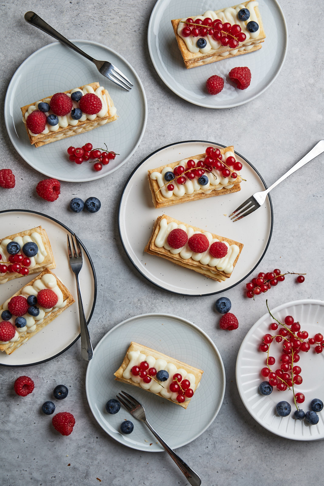 Berry and Creamy White Chocolate and Yogurt Mille Feuille