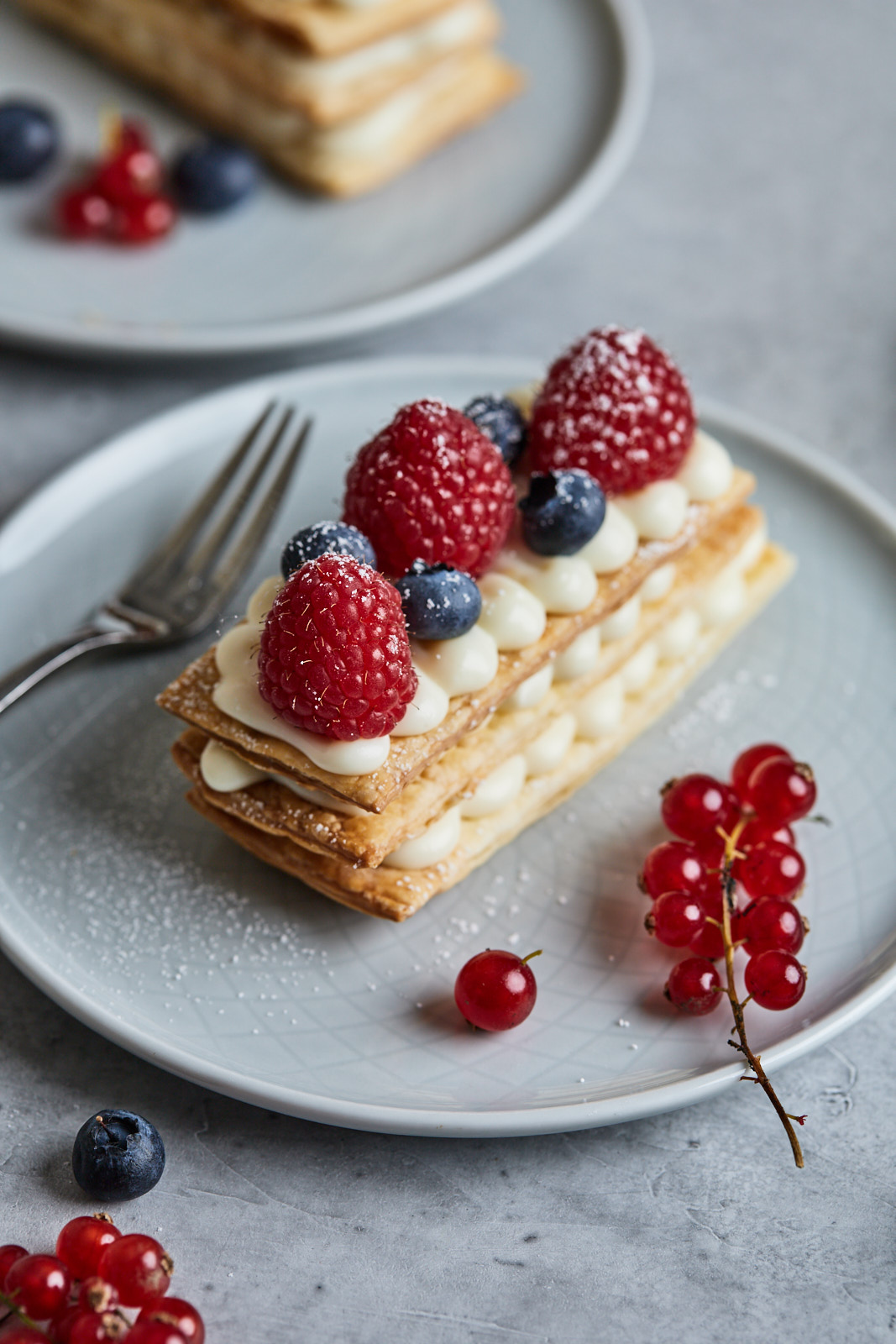 Berry and Creamy White Chocolate and Yogurt Mille Feuille