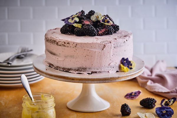 Lemon Blackberry Gluten Free Almond Flour Layer Cake