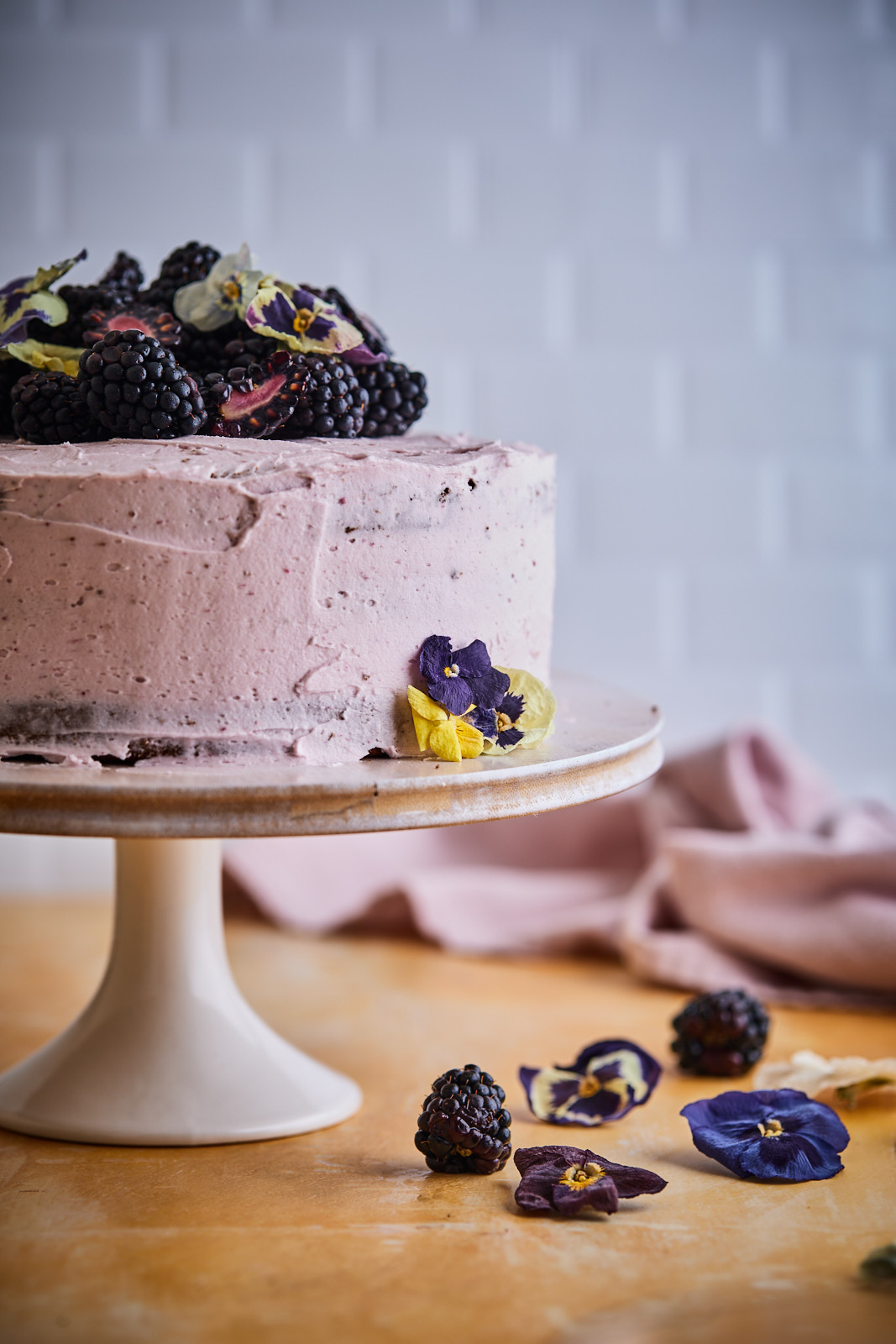 Lemon Blackberry Gluten Free Almond Flour Layer Cake