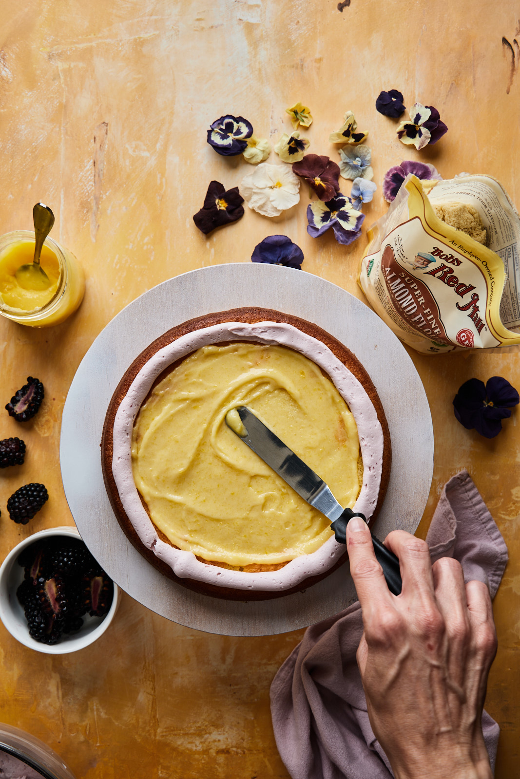 Lemon Blackberry Gluten Free Almond Flour Layer Cake