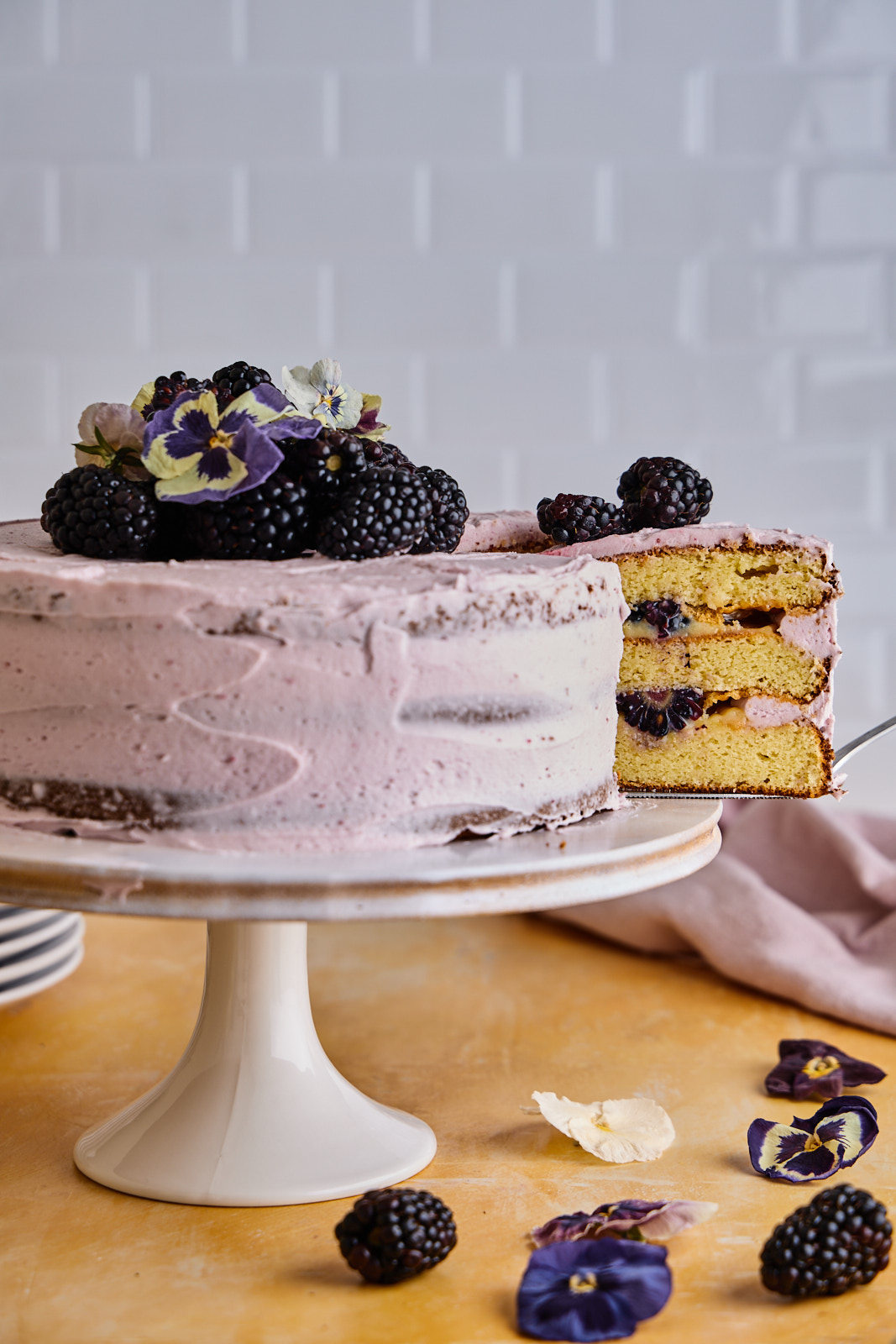 Lemon Blackberry Gluten Free Almond Flour Layer Cake