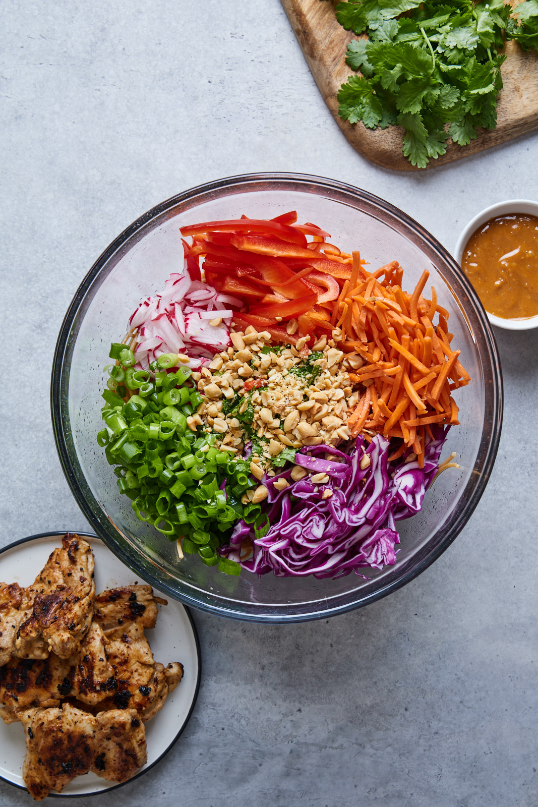 Cold Peanut Noodle Salad With Grilled Chicken