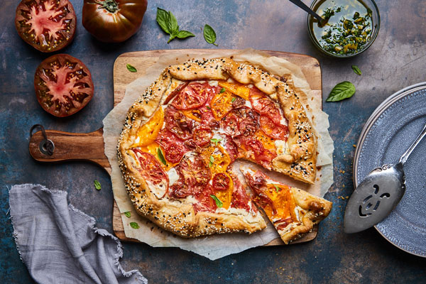 Tomato Feta Galette With Prosciutto