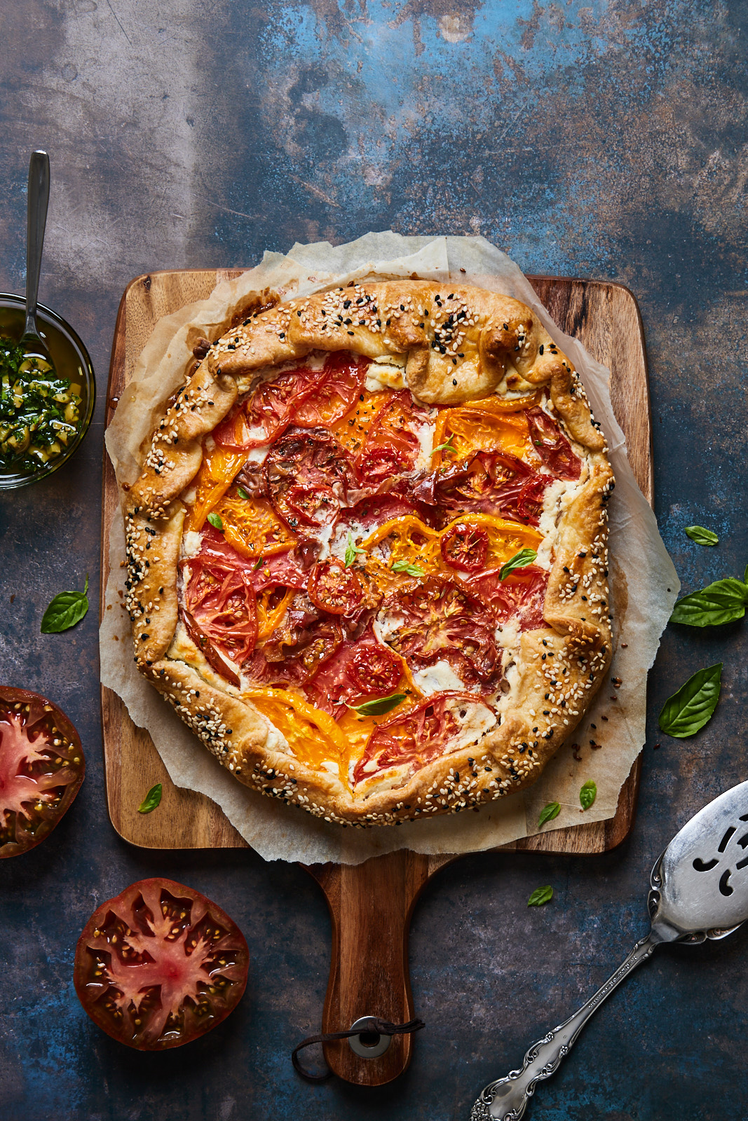 Tomato Feta Galette With Prosciutto