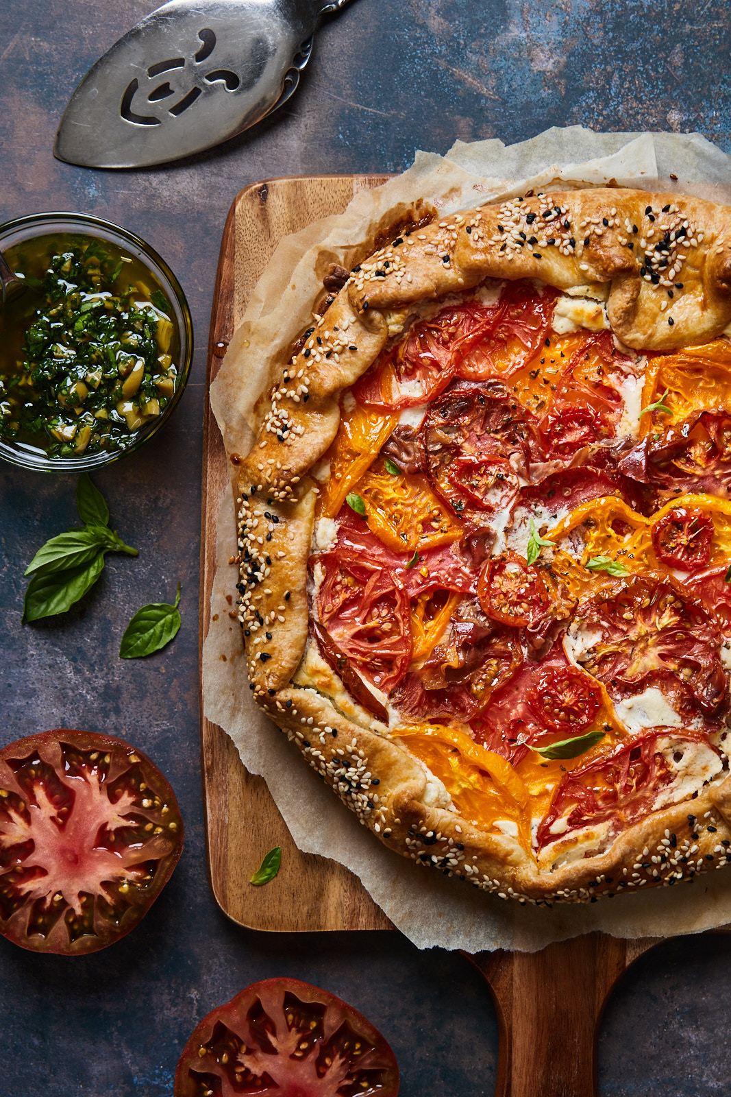 Tomato Feta Galette With Prosciutto