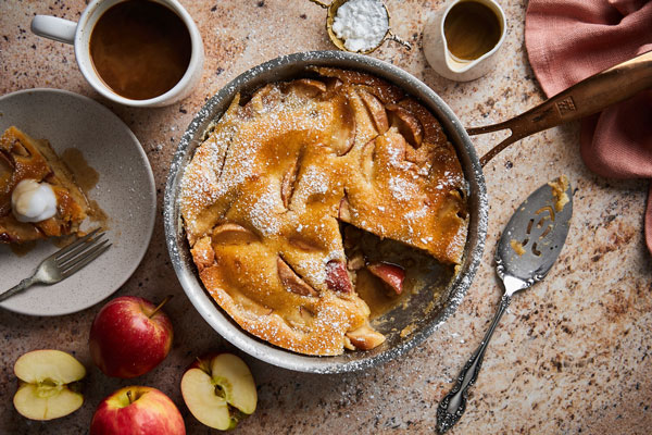 Apple Clafoutis With Caramel Sauce