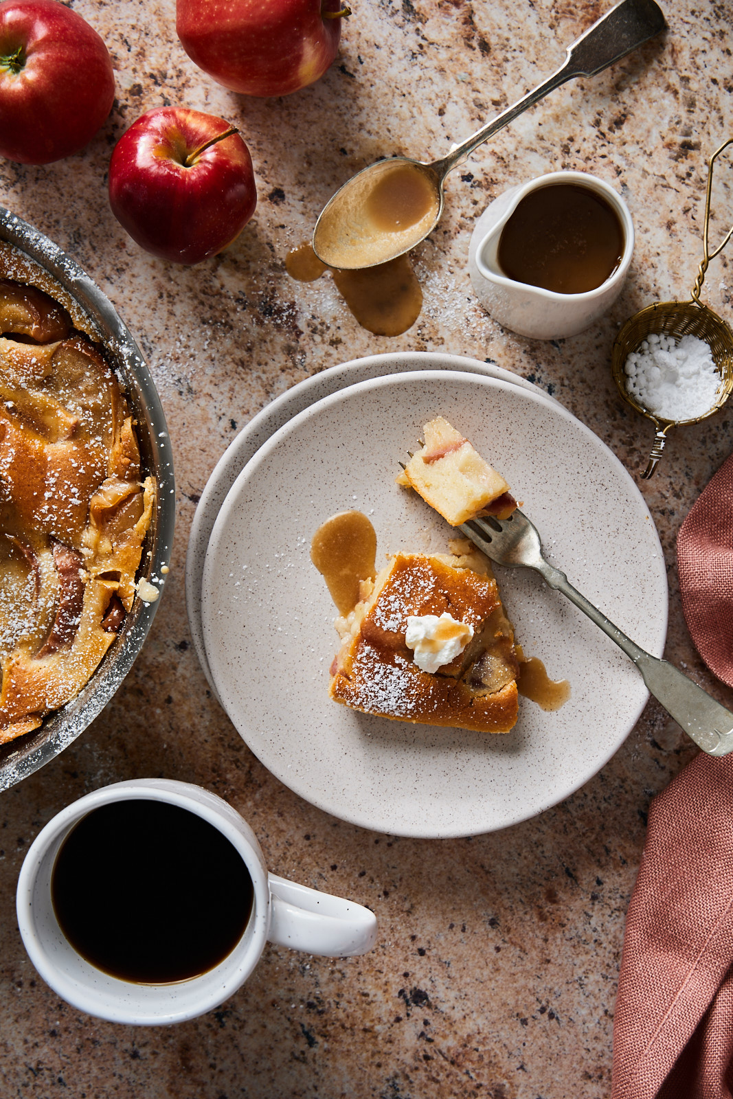 Apple Clafoutis With Caramel Sauce