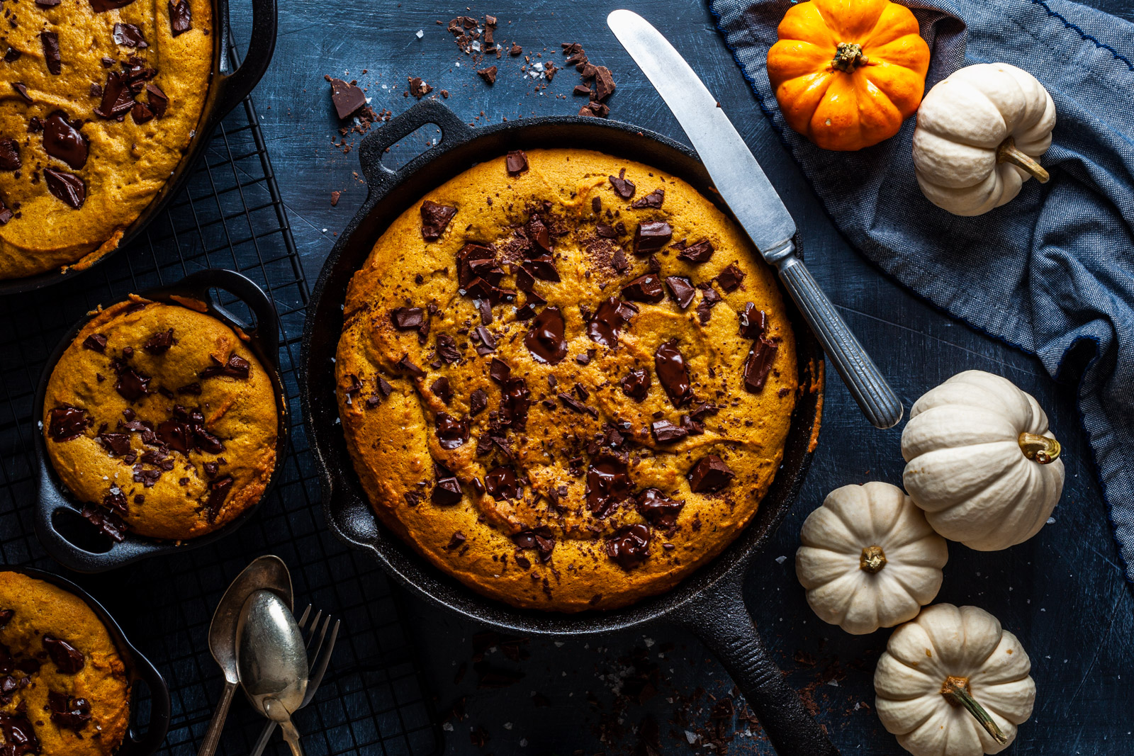 Pumpkin Chocolate Chip Skillet Cookie