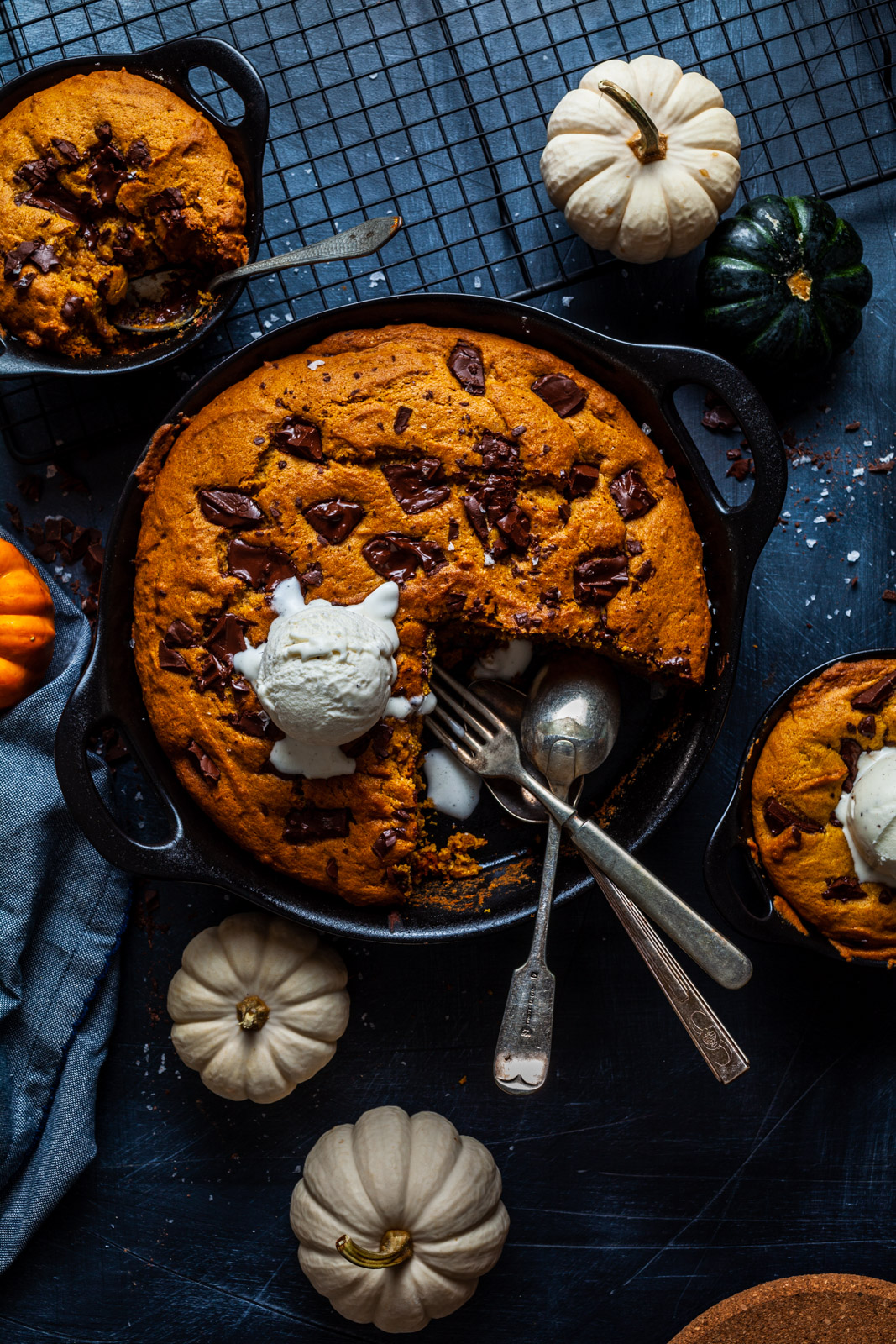 Pumpkin Chocolate Chip Skillet Cookie