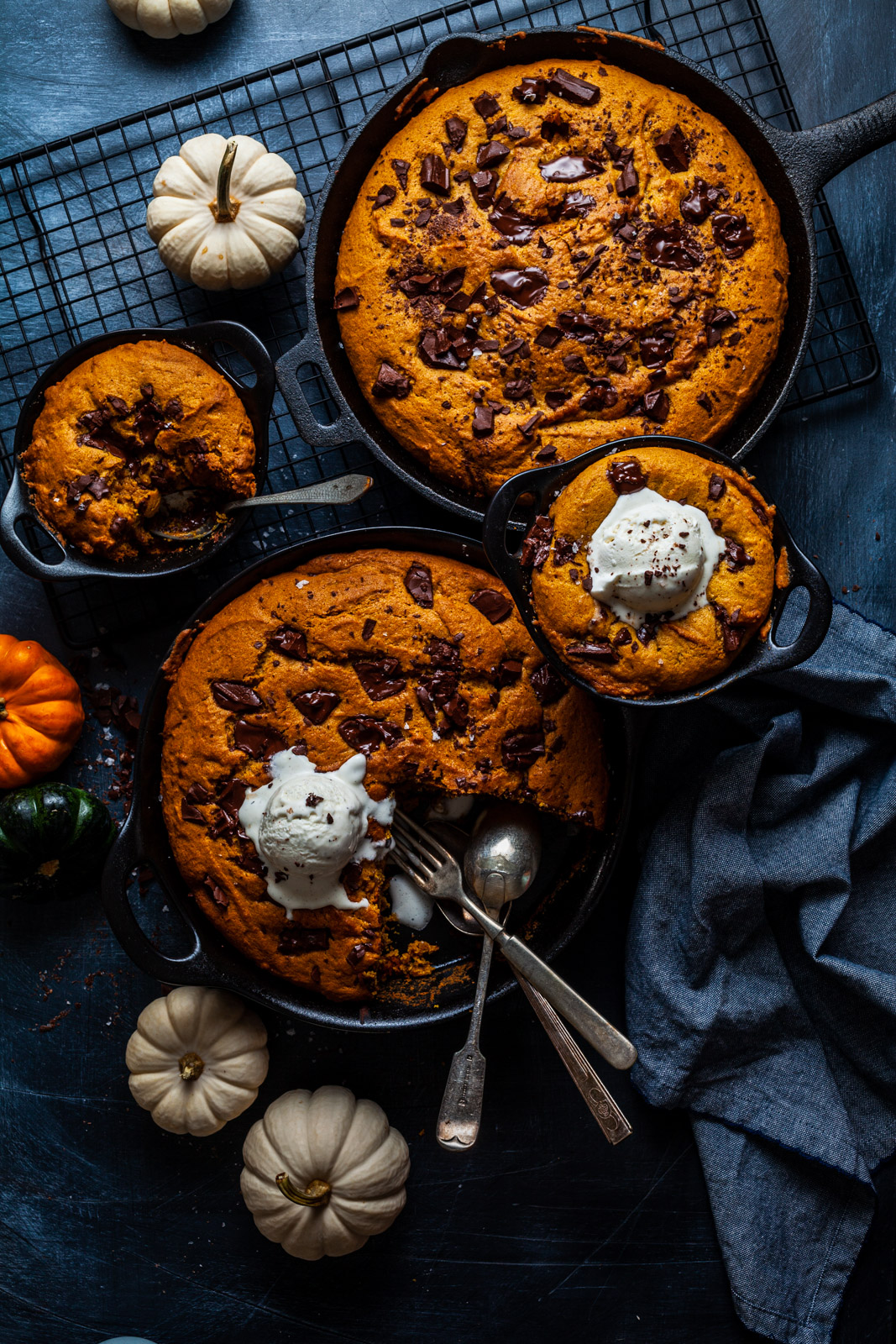 Pumpkin Chocolate Chip Skillet Cookie