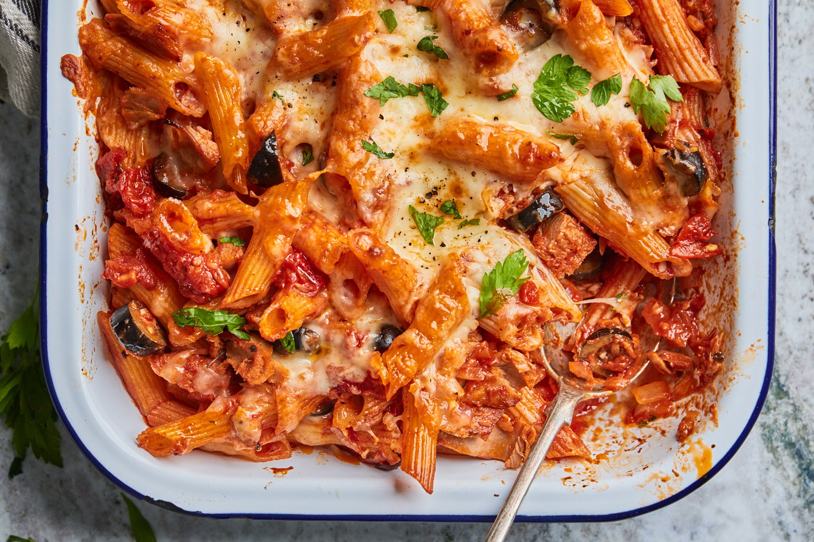 Spicy Tuna Pasta Bake