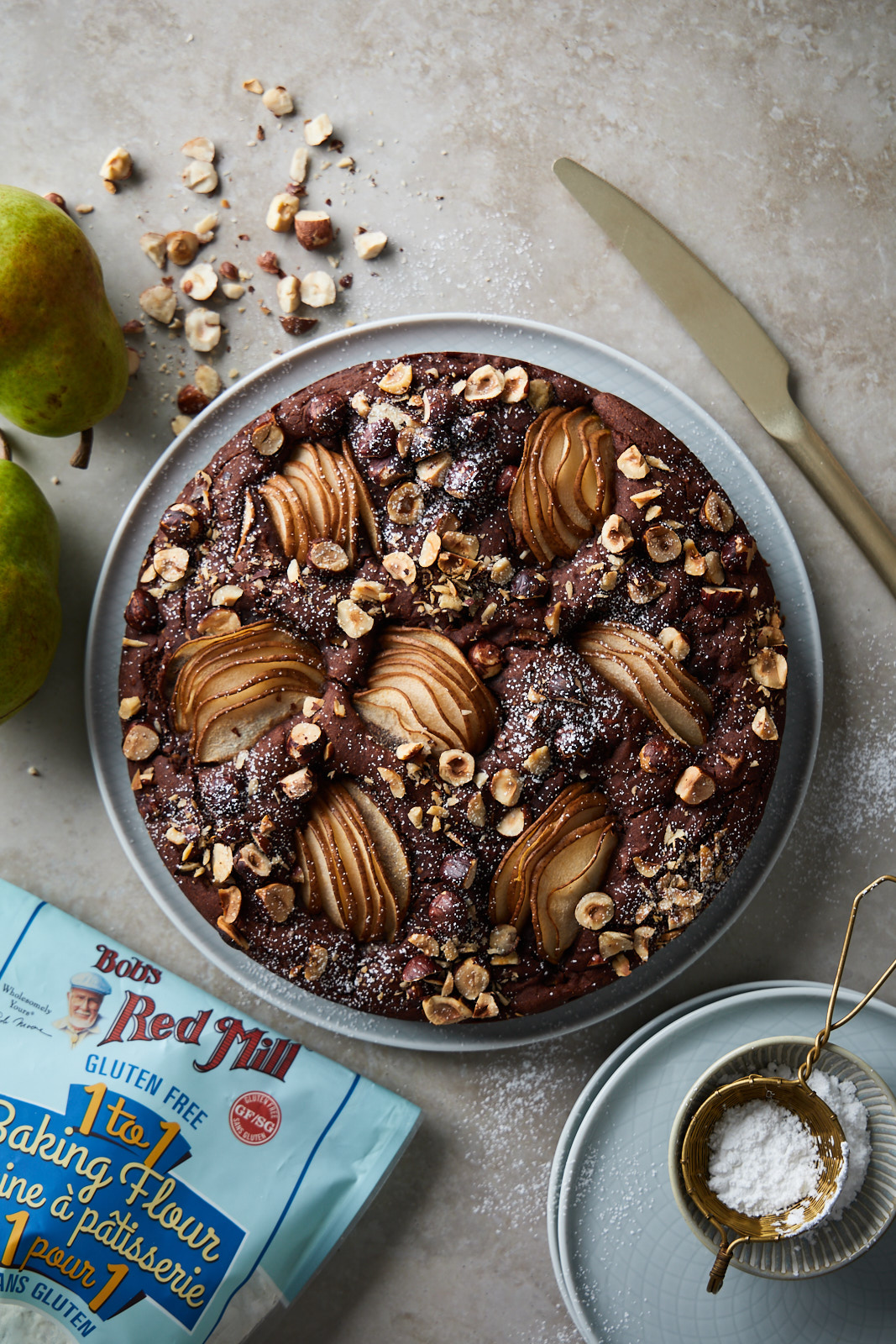 Chocolate Hazelnut Pear Cake