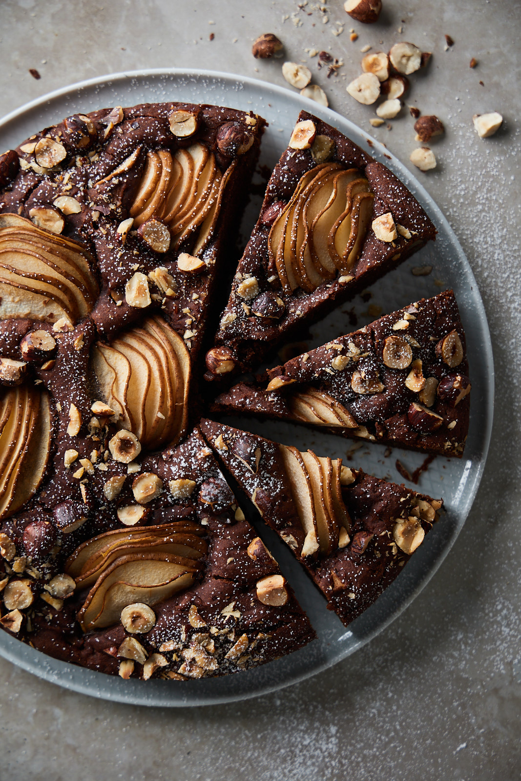 Chocolate Hazelnut Pear Cake