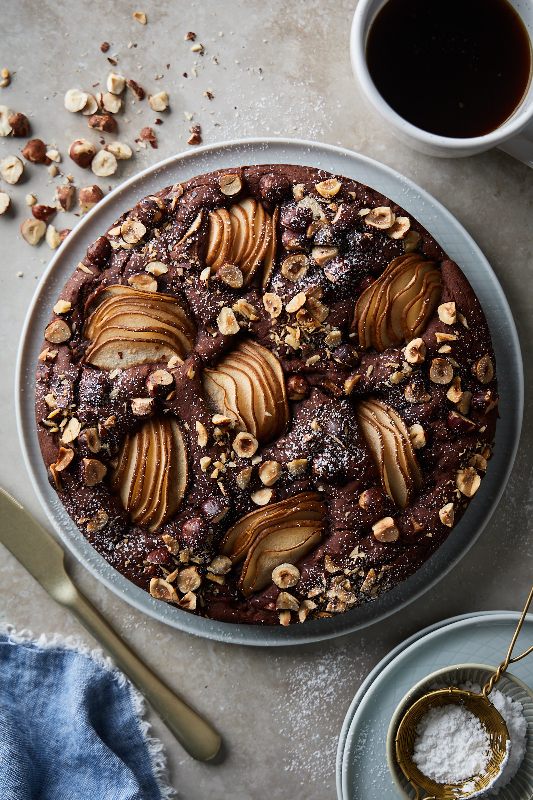 Chocolate Hazelnut Pear Cake