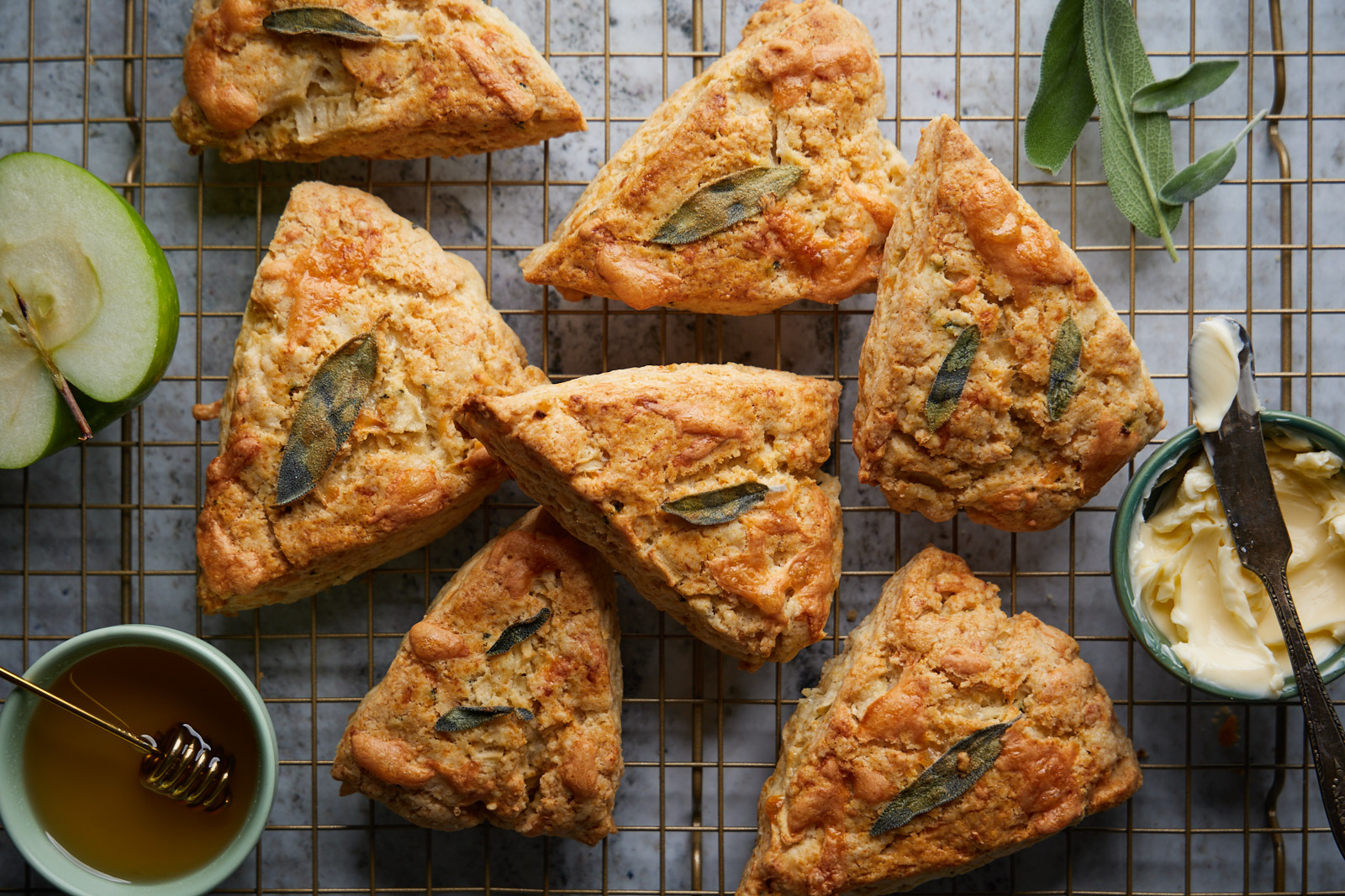 Apple Cheddar Sage Scones