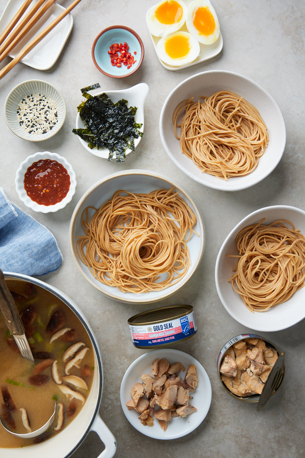 Quick and Easy Miso Noodle Soup With Salmon