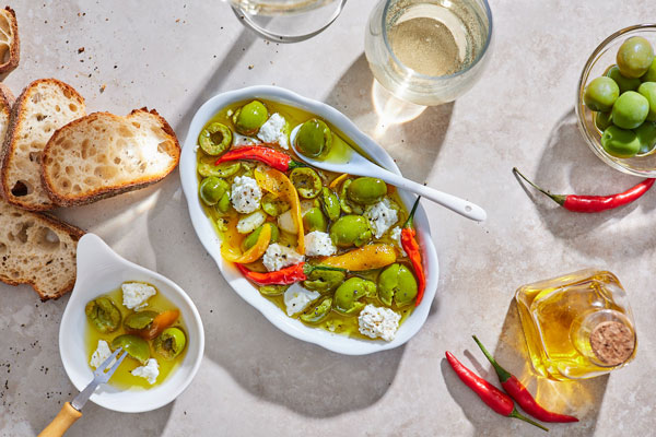 Citrus Marinated Olives and Feta