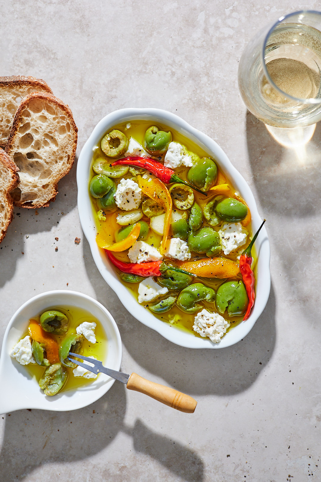 Citrus Marinated Olives and Feta