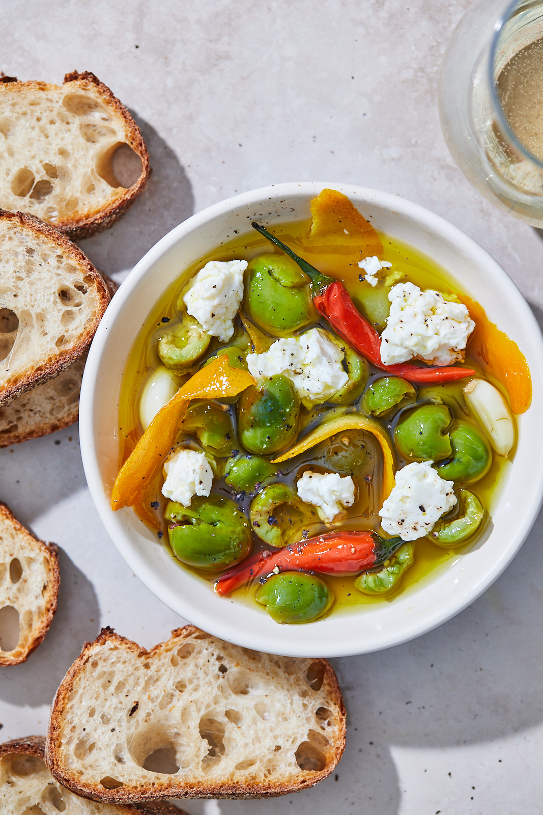 Citrus Marinated Olives and Feta