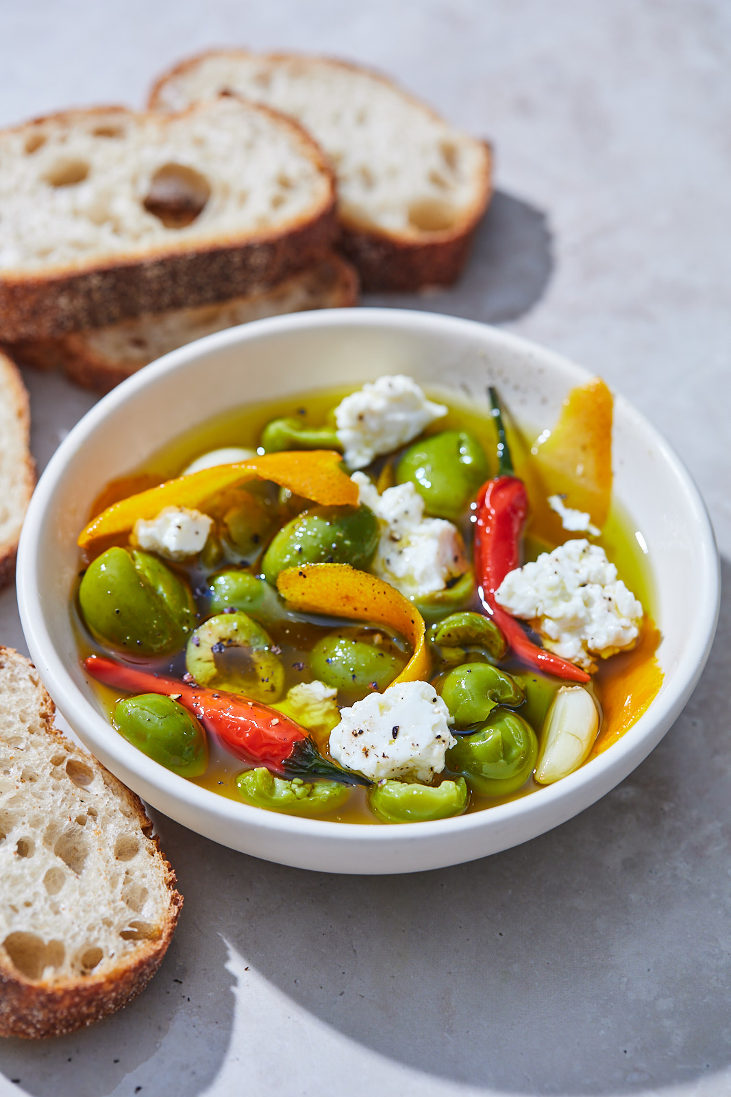 Citrus Marinated Olives and Feta