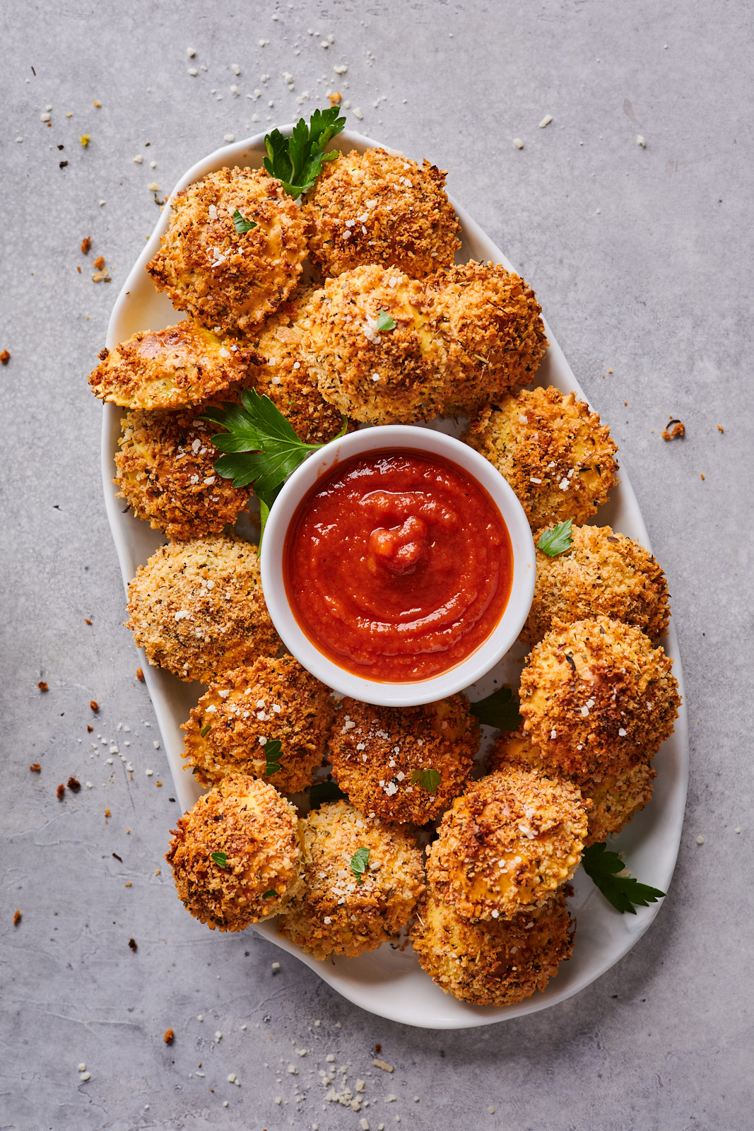 Crispy Baked Ravioli Bites