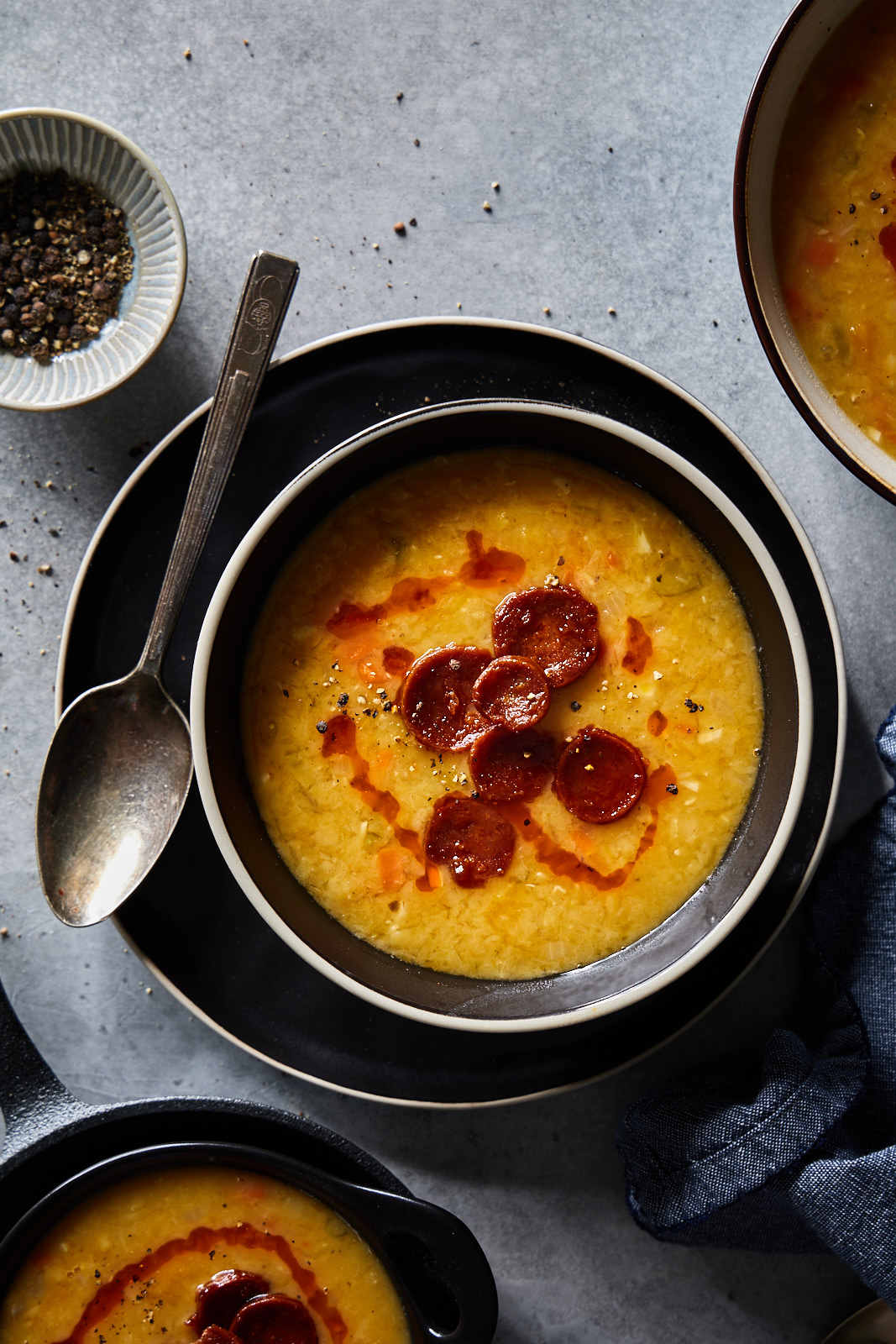 Smokey Red Lentil and Chorizo Soup