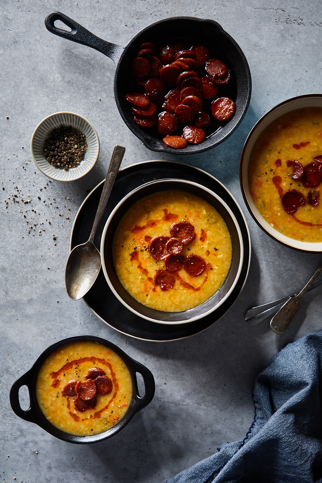 Smokey Red Lentil and Chorizo Soup