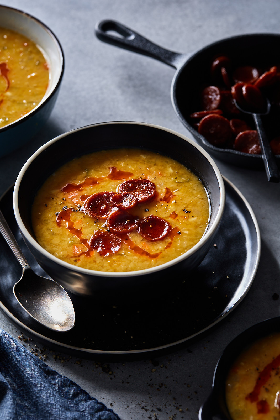 Smokey Red Lentil and Chorizo Soup