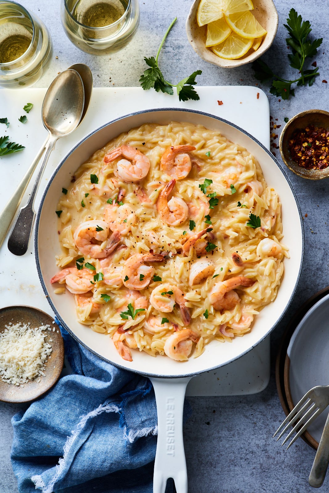 Creamy Shrimp Scampi With Orzo