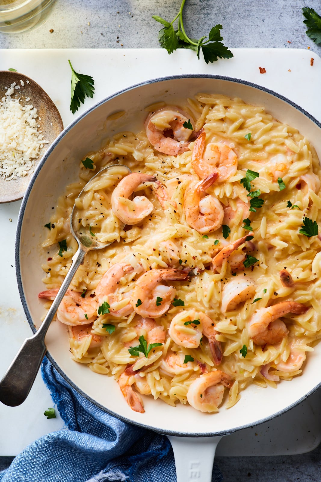 Creamy Shrimp Scampi With Orzo