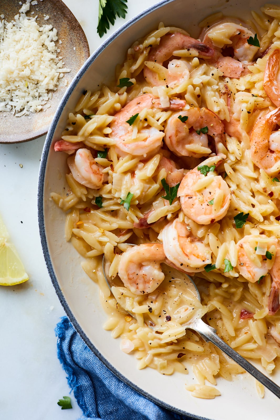 Creamy Shrimp Scampi With Orzo