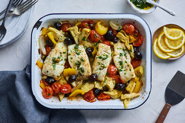 Mediterranean Style Baked Cod