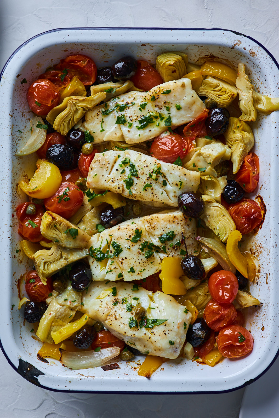 Mediterranean Style Baked Cod