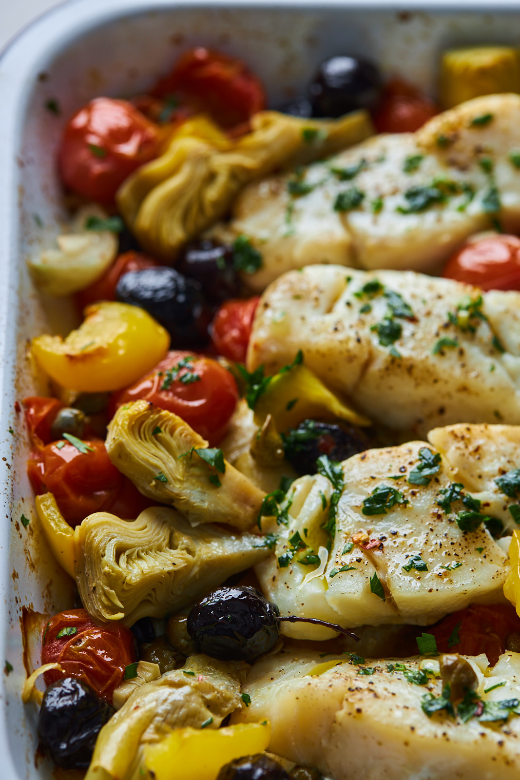 Mediterranean Style Baked Cod