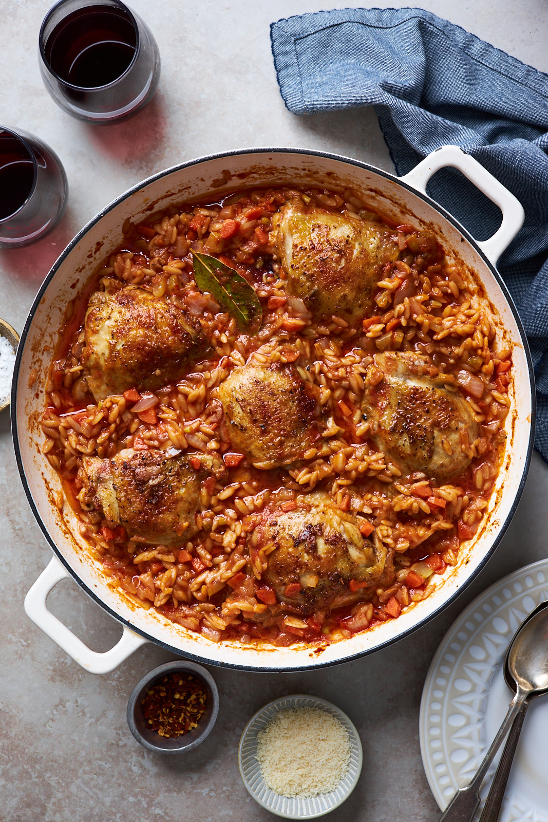 One Pot Baked Greek Chicken Orzo