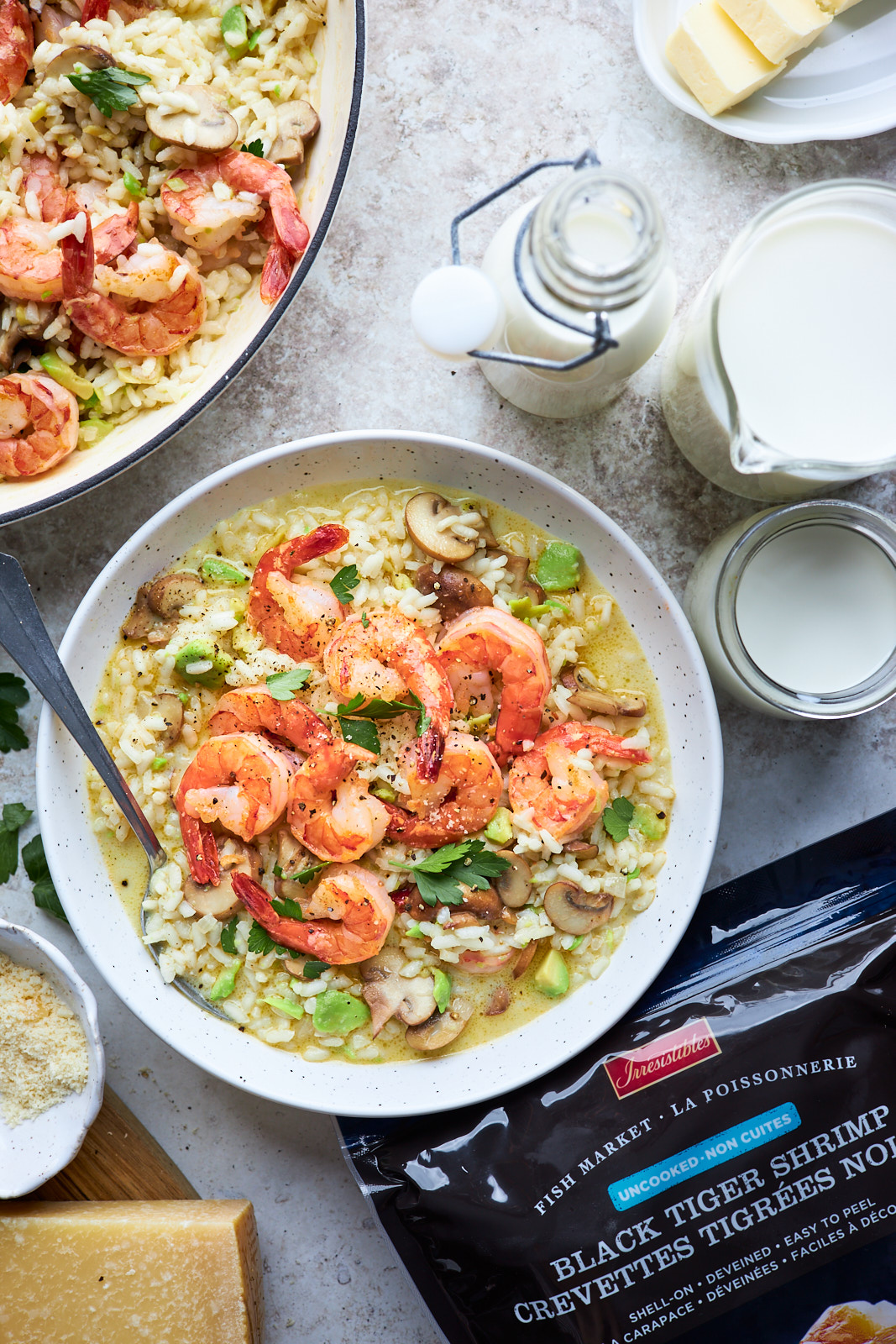 Creamy Mushroom Shrimp And Avocado Risotto